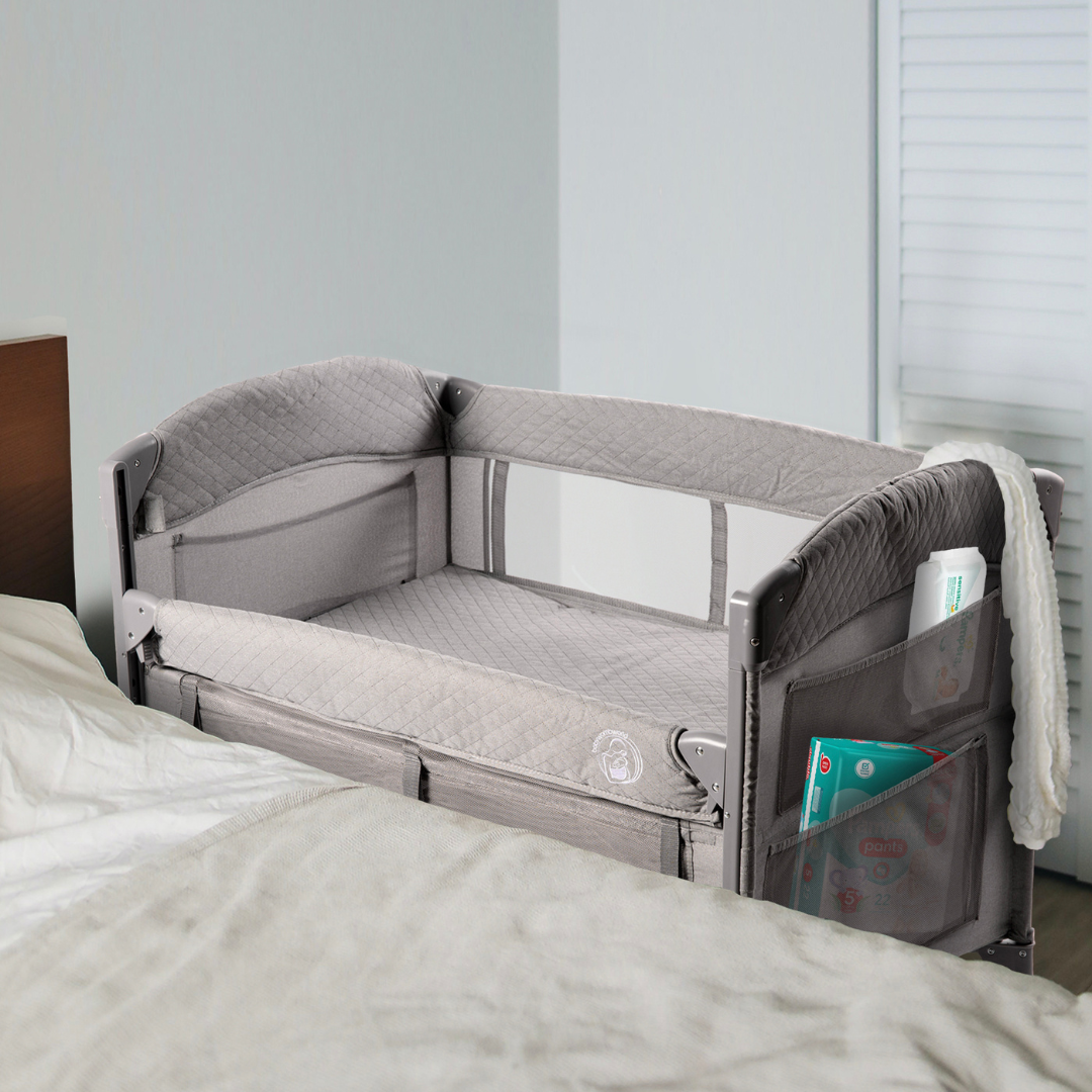 BabyWombWorld Bedside Sleeper (Light Grey)