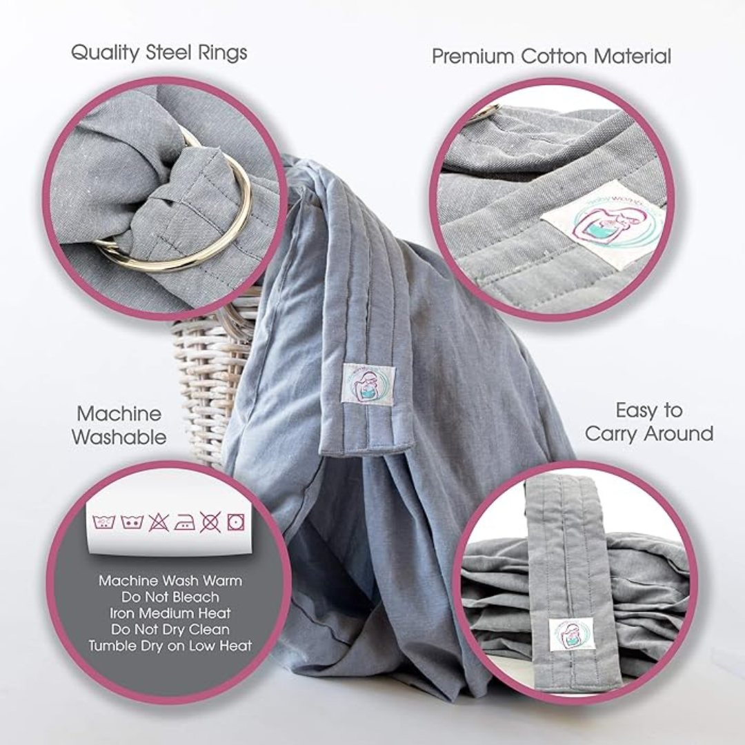 BabyWombWorld Ring Sling - Adjustable, Soft, Hands-Free Baby Carrier for Newborns & Toddlers - Pink