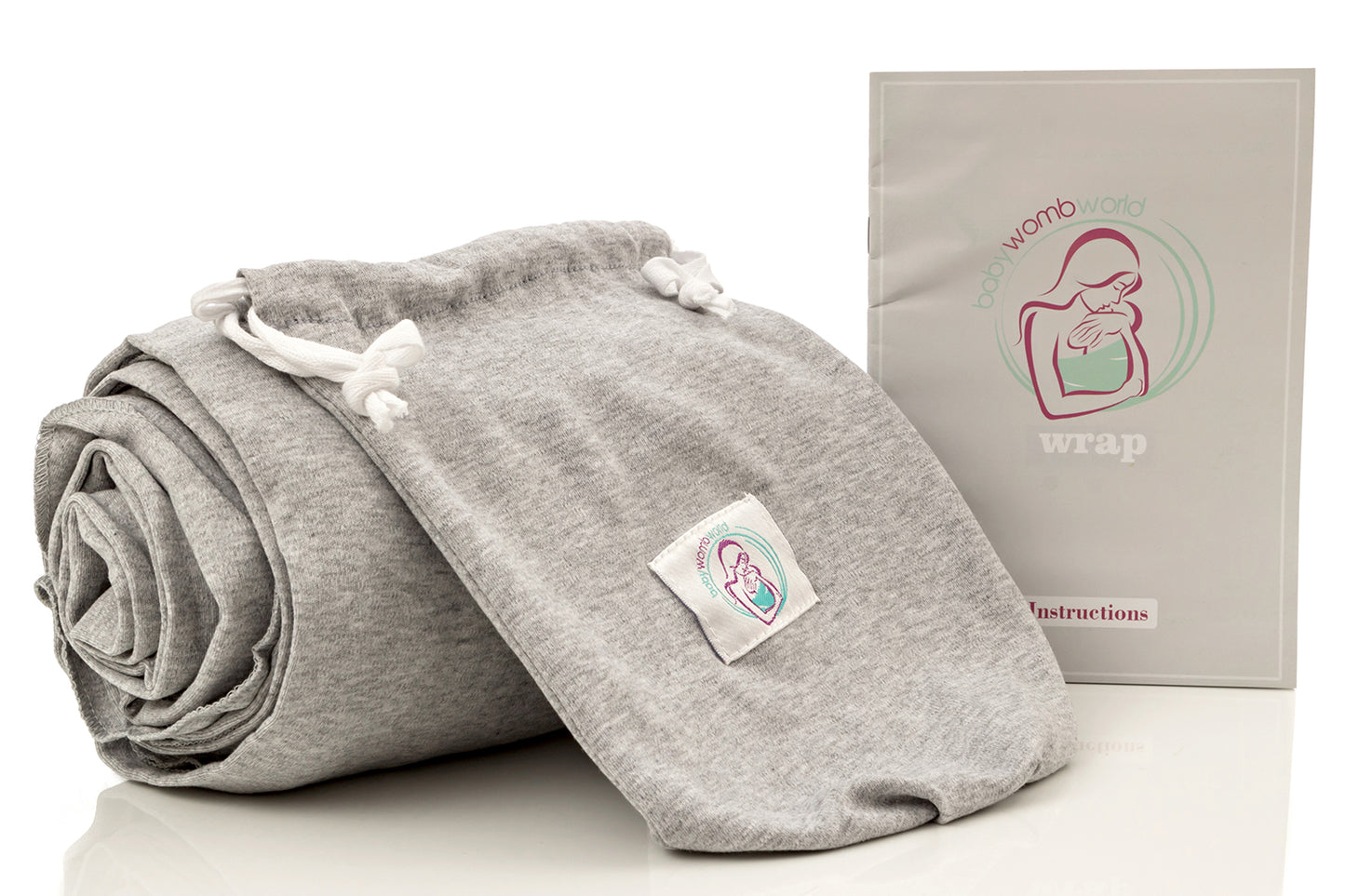 BabyWombWorld Baby Wrap Carrier - Ultra-Soft, Versatile Sling for Newborns & Toddlers (Grey)