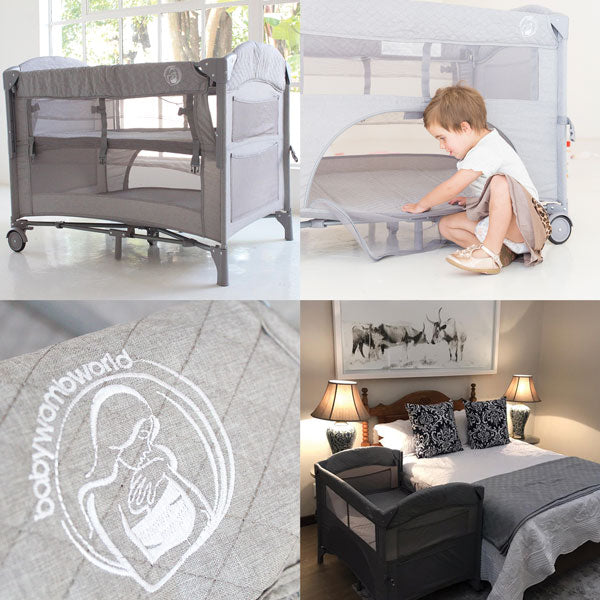 BabyWombWorld Bedside Sleeper (Light Grey)