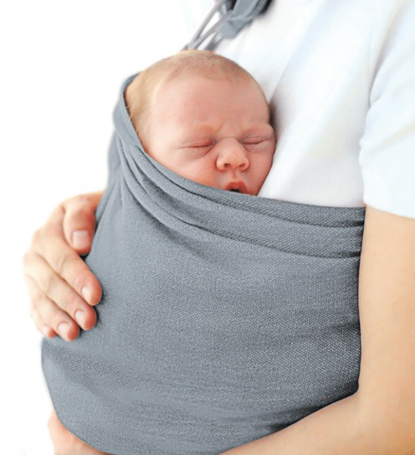 Ring Sling Adjustable Hands Free Carrier for Newborn to Toddler Age Light Grey