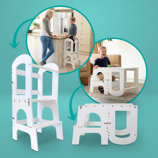 2-in-1 Kids Step Stool and Learning Tower